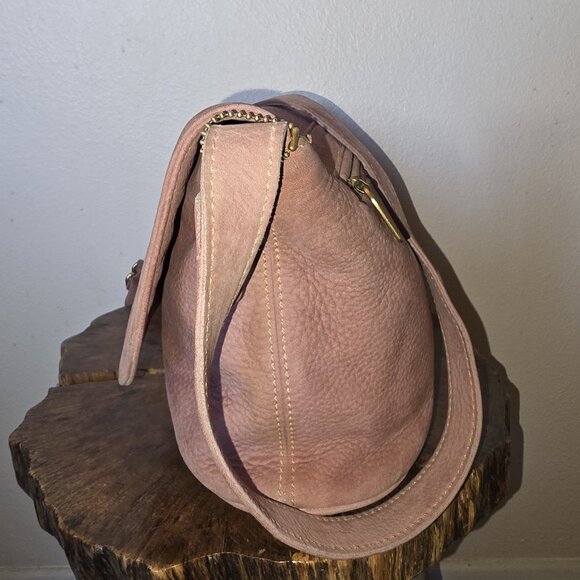 Vintage Sonoma Nubuck Suede Rose Pink Crossbody Flap BAG - Picture 15 of 16